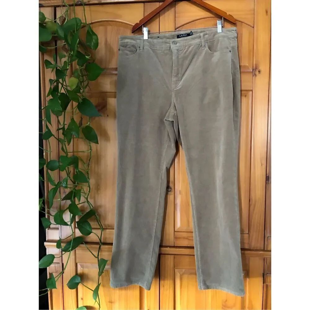 LAUREN Ralph Lauren Velvet Velour Stretch Straight Leg Pants Size 20w 20+